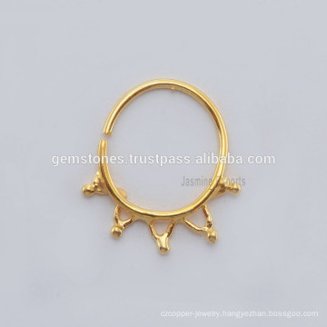 Wholesale Gold Plated Indian Nose Ring, 925 Sterling Silver Gold Plated Nose Rings Body Jewelry Suppliers